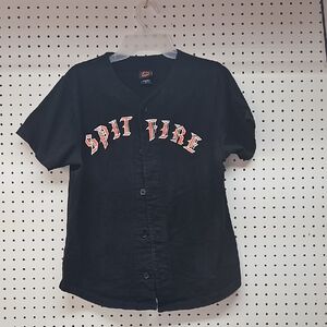 Spitfire Embroidery Shirt Red/ White Mens SMALL